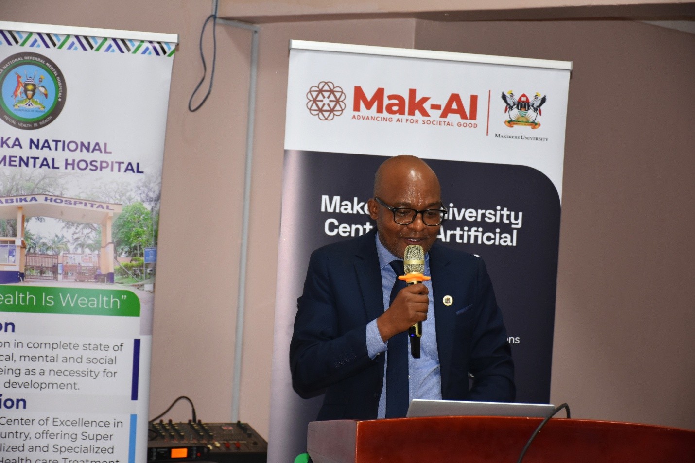 Dr. Paul Lawala, Executive Director of Mirembe Mental Health Hospital, Tanzania l giving his remarks