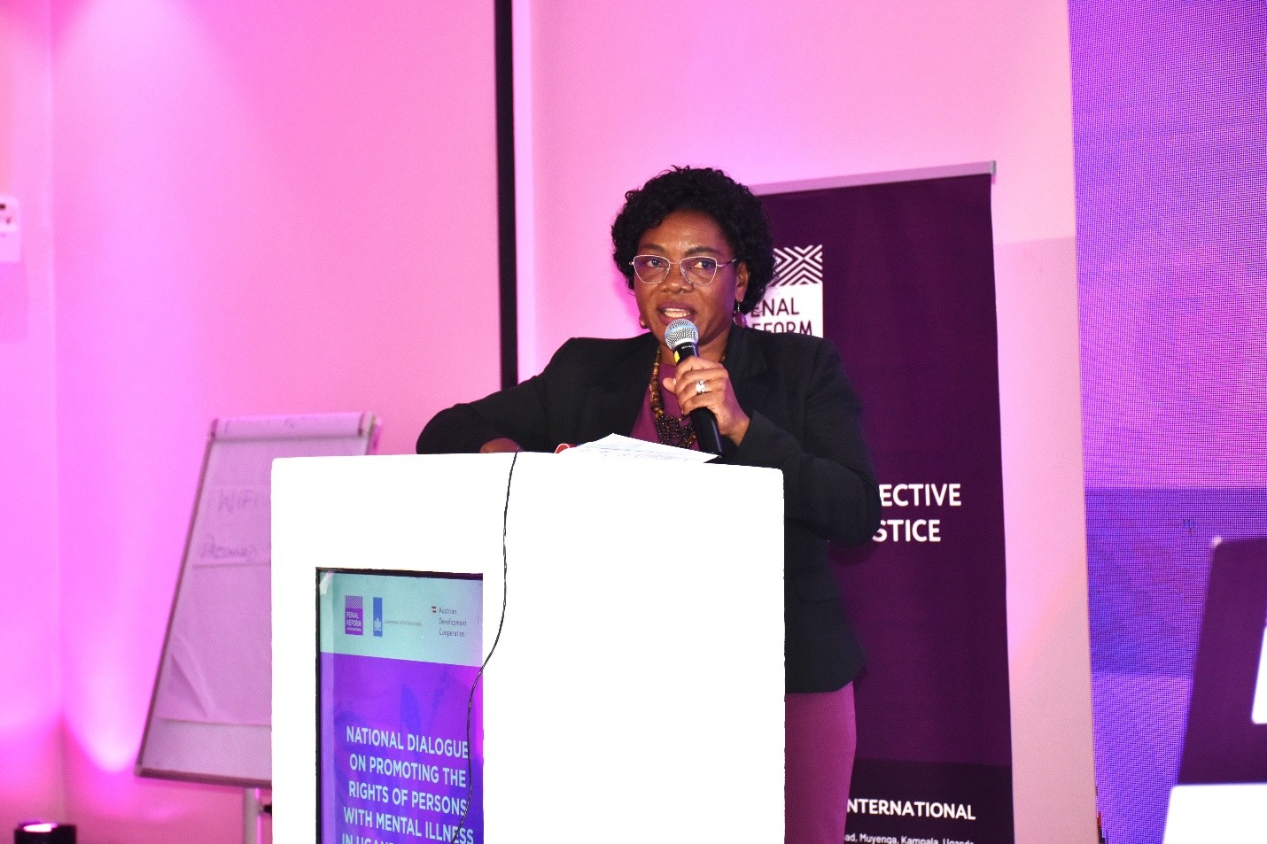 Dr. Juliet Nakku, Executive Director of Butabika Hospital speaking